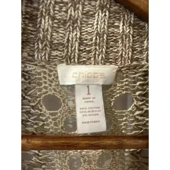 Chico’s Open Front Open Knit Long Cardigan Size 1 - Picture 5 of 9